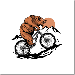 MOUNTAIN BIKE BEAR Posters and Art